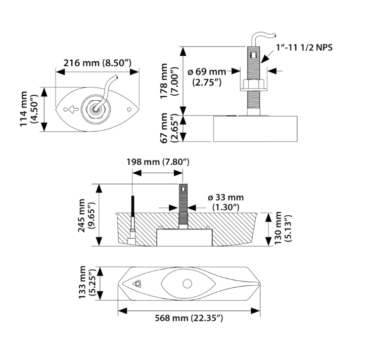 Airmar Thru-Hull Chirp Transducers