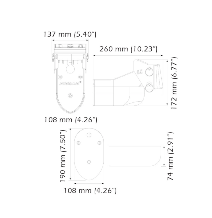 Airmar TM265LH Transom Mount Chirp Transducers